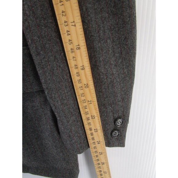 VINTAGE Hickey Freeman Sport Coat 40 Herringbone Striped Wool Blazer - Picture 6 of 13